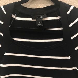 Closet sale!!  WHBM Black silk knit with white stripes  Sz 4/6